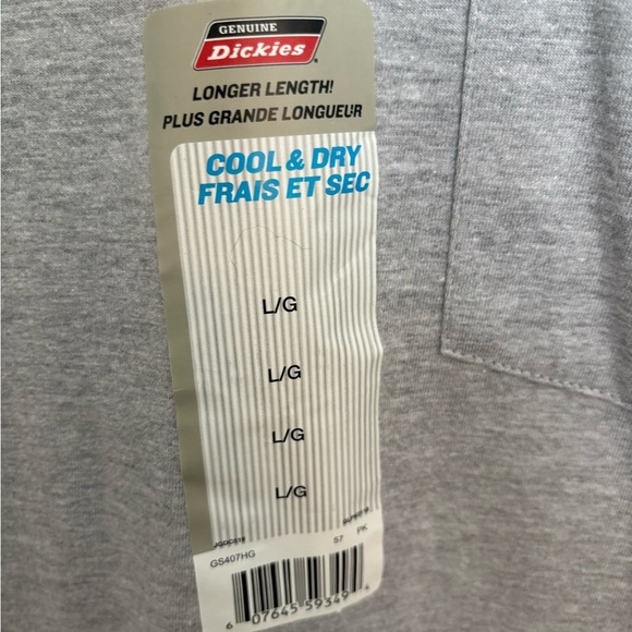 Dickies Gray Short Sleeve Tee Classic Crew Neck - Picture 2 of 5